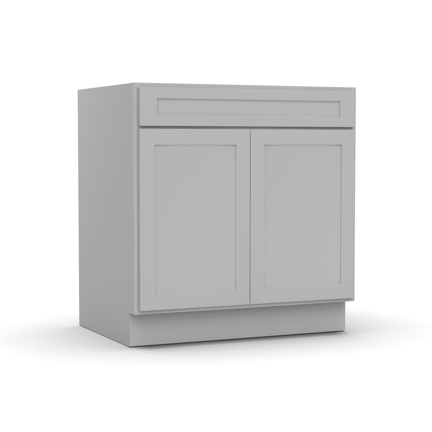 Liberty Shaker Ashen - 33 Inch Double Door Base Cabinet - 33" Width x 34.5" Height x 24" Depth