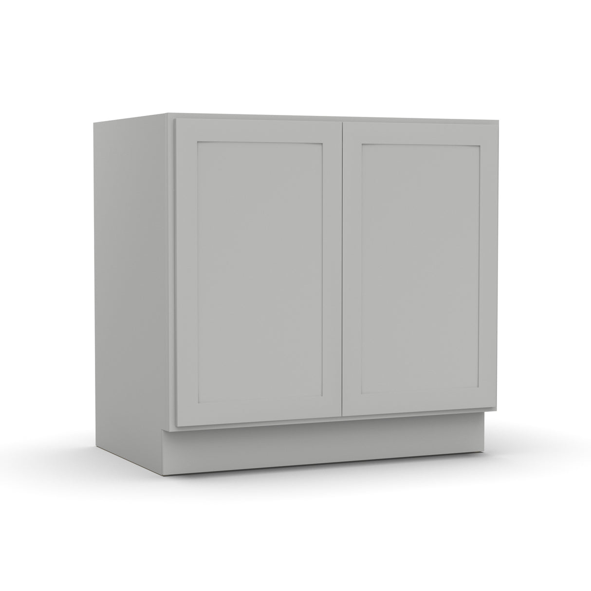 Liberty Shaker Ashen - 33 Inch Full Height Double Door Base Cabinet - 33" Width x 34.5" Height x 24" Depth