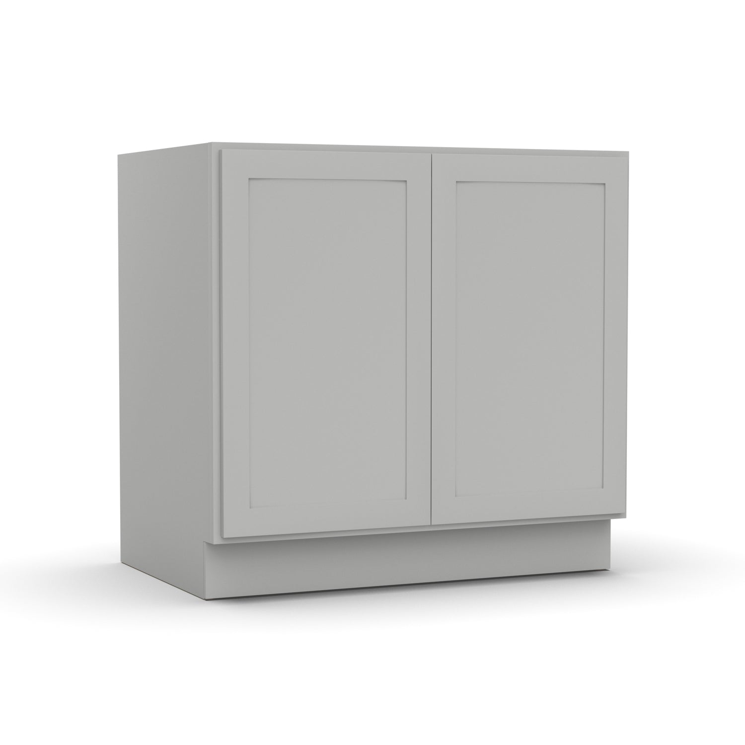 Liberty Shaker Ashen - 33 Inch Full Height Double Door Base Cabinet - 33" Width x 34.5" Height x 24" Depth