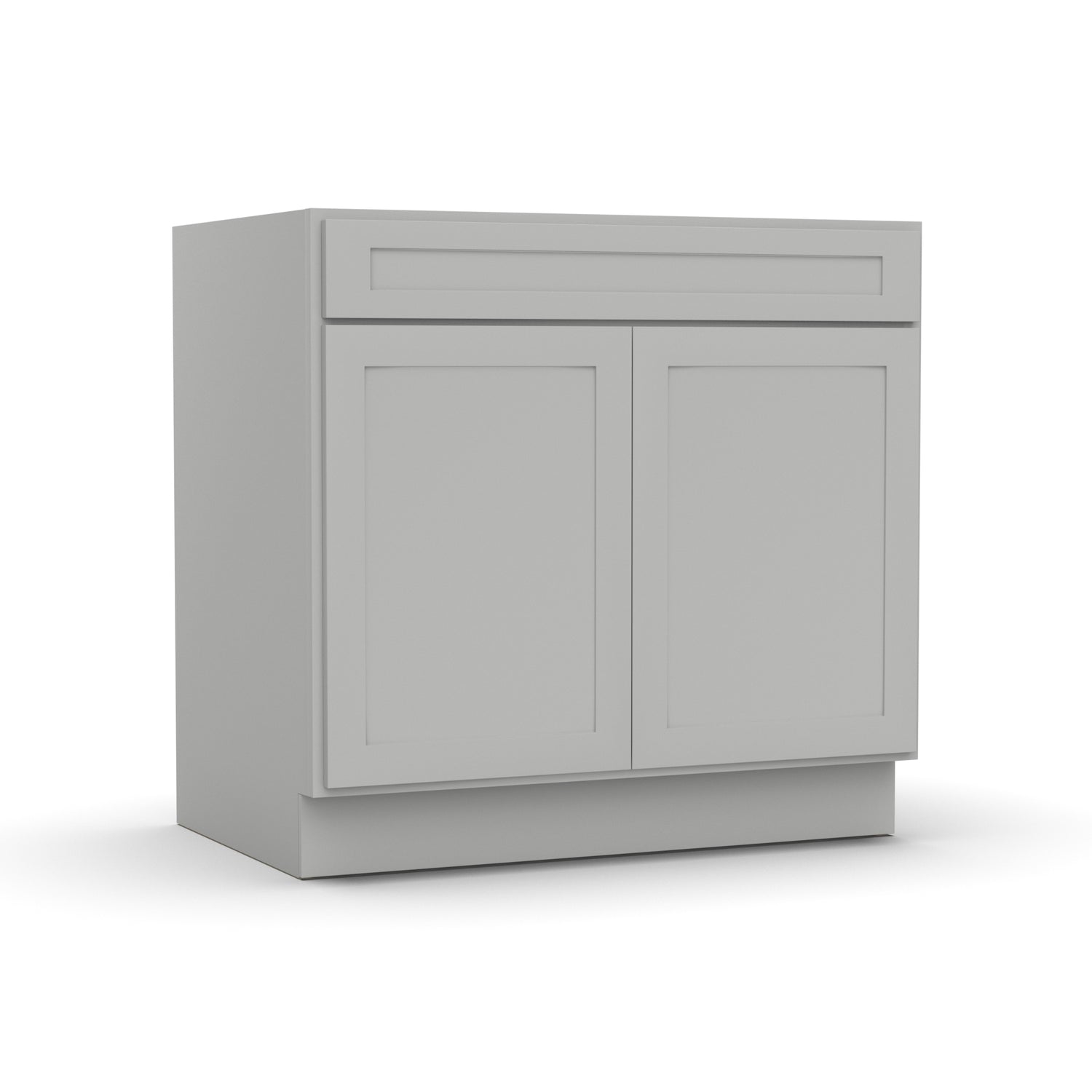 Liberty Shaker Ashen - 36 Inch Double Door Base Cabinet - 36" Width x 34.5" Height x 24" Depth