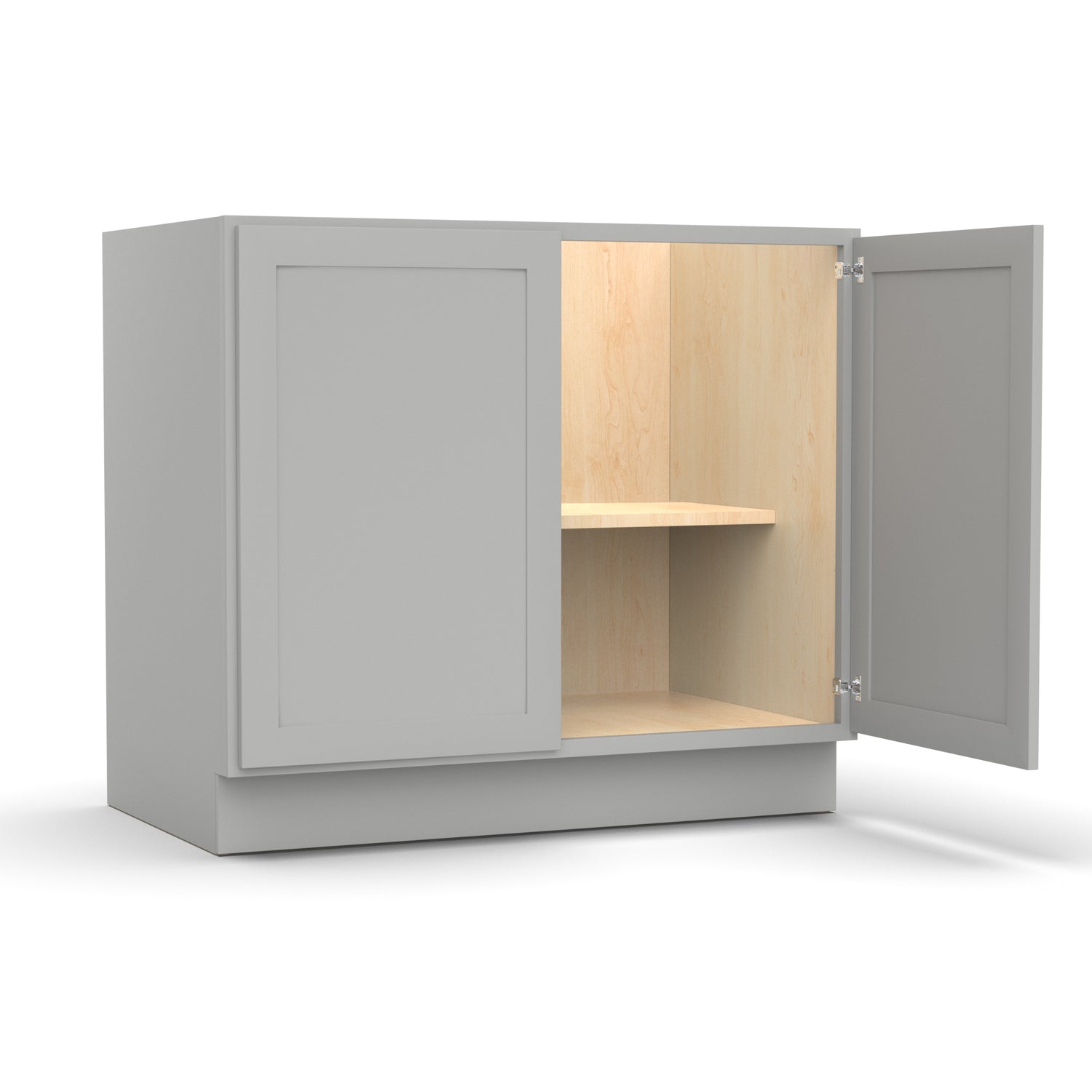 Liberty Shaker Ashen - 39 Inch Full Height Double Door Base Cabinet - 39" Width x 34.5" Height x 24" Depth
