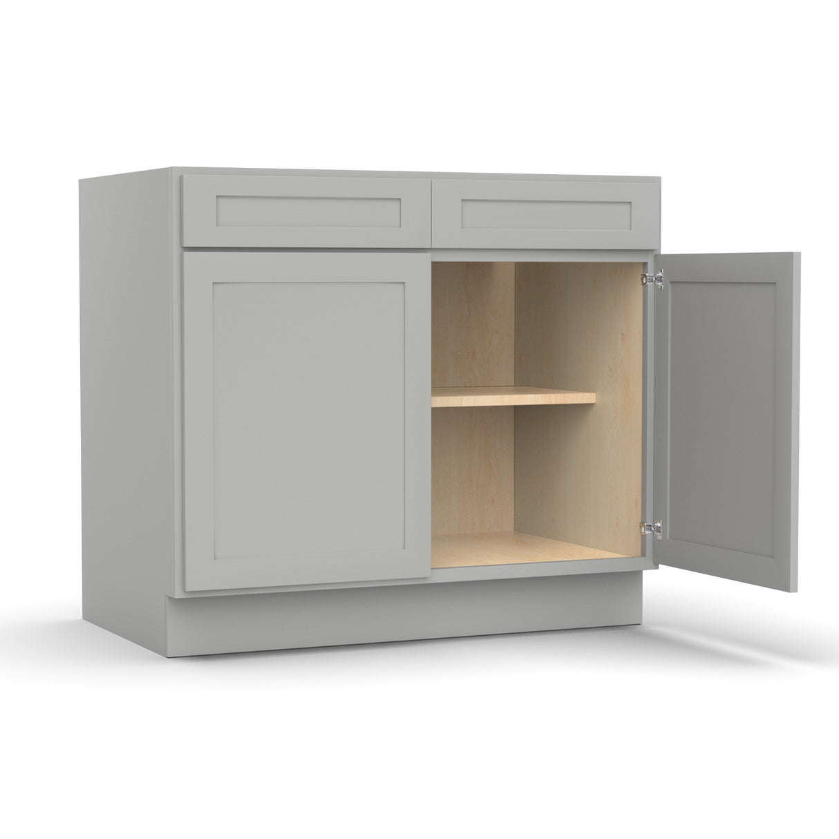 Liberty Shaker Ashen - 39 Inch Double Door Base Cabinet - 39" Width x 34.5" Height x 24" Depth