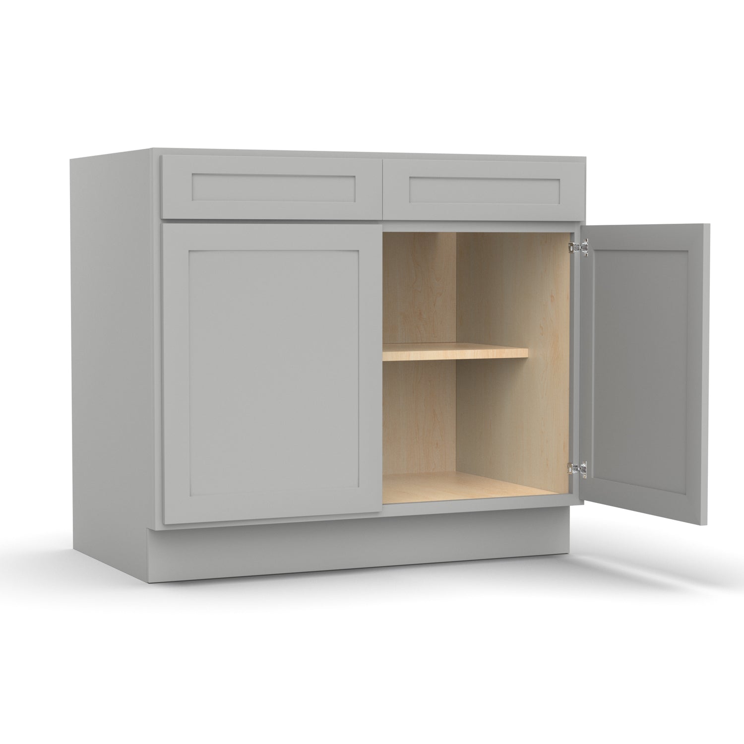 Liberty Shaker Ashen - 39 Inch Double Door Base Cabinet - 39" Width x 34.5" Height x 24" Depth