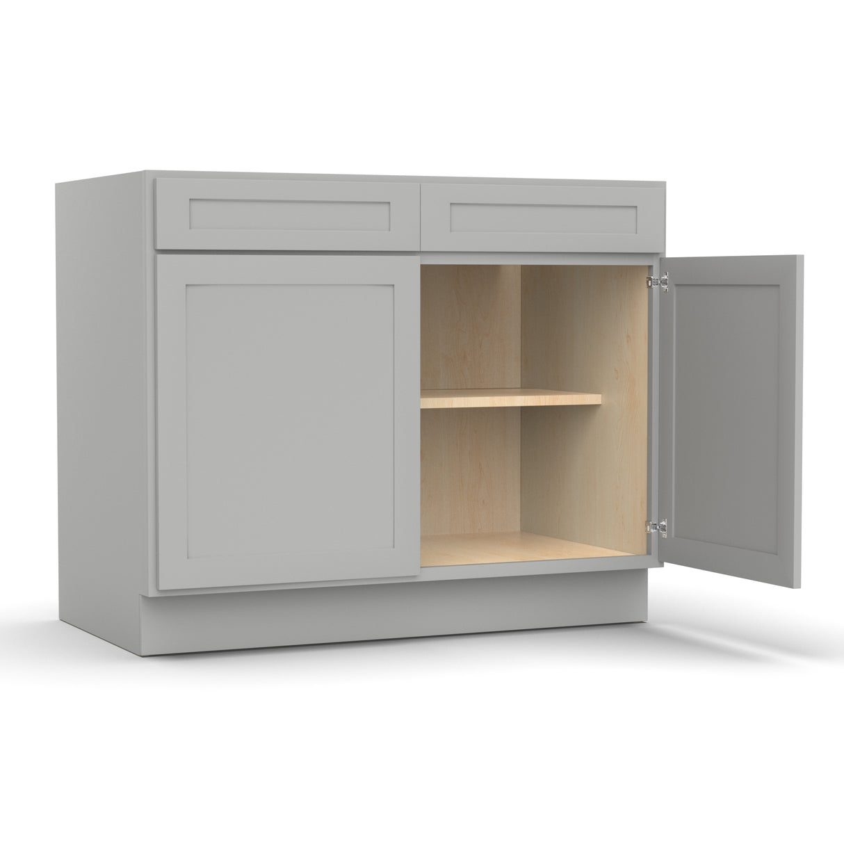 Liberty Shaker Ashen - 42 Inch Double Door Base Cabinet - 42" Width x 34.5" Height x 24" Depth