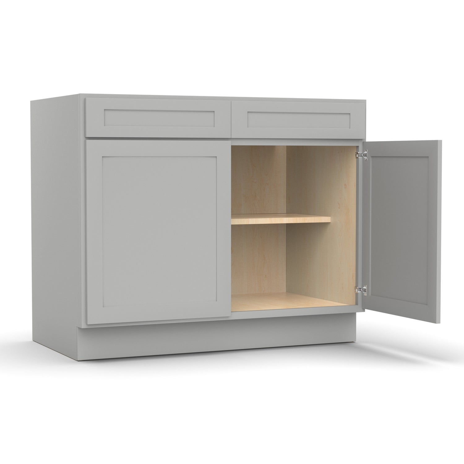 Liberty Shaker Ashen - 42 Inch Double Door Base Cabinet - 42" Width x 34.5" Height x 24" Depth