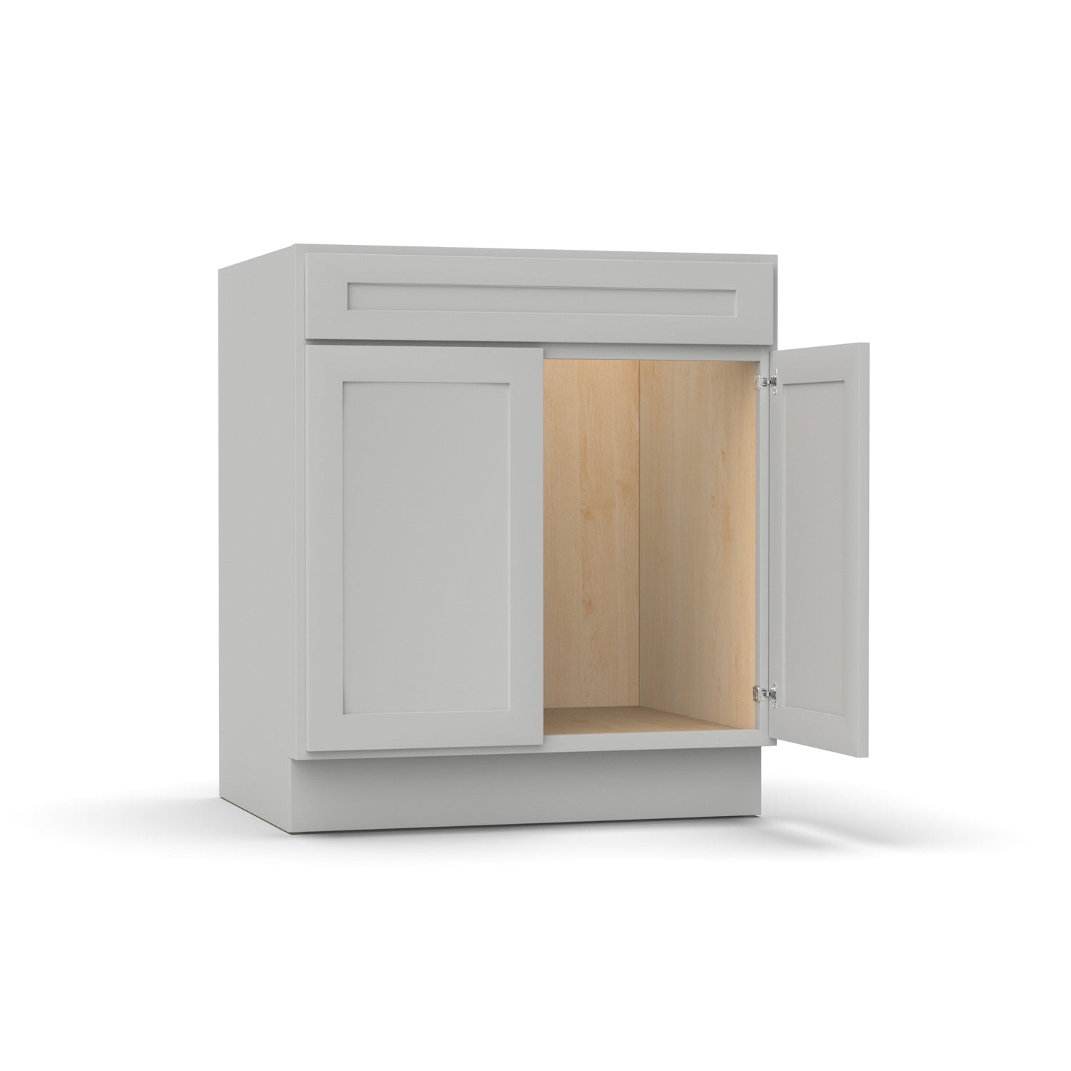 Liberty Shaker Ashen - 30 Inch Sink Base Cabinet - 30" Width x 34.5" Height x 24" Depth