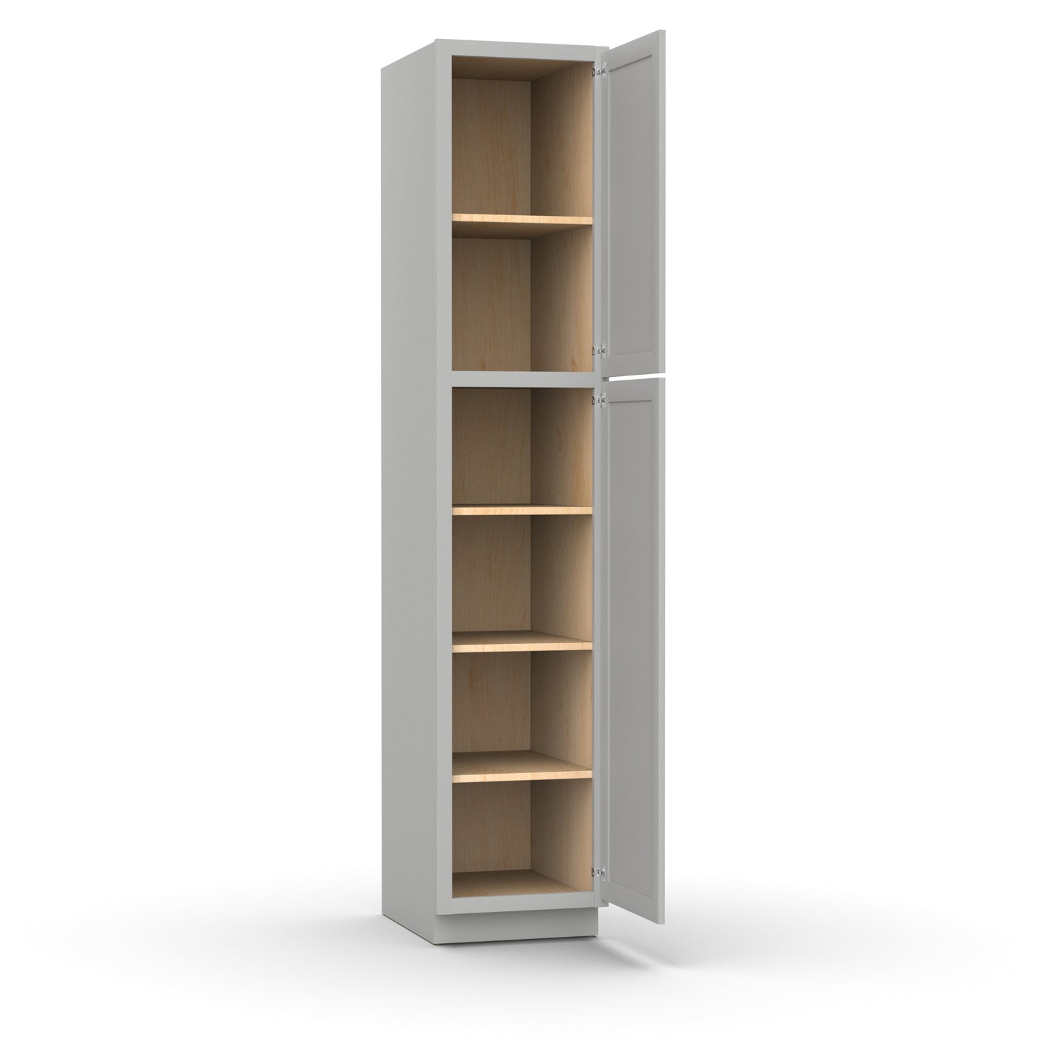 Liberty Shaker Ashen - 18 Inch Single Door Pantry Tall Cabinet - 18" Width x 90" Height x 24" Depth