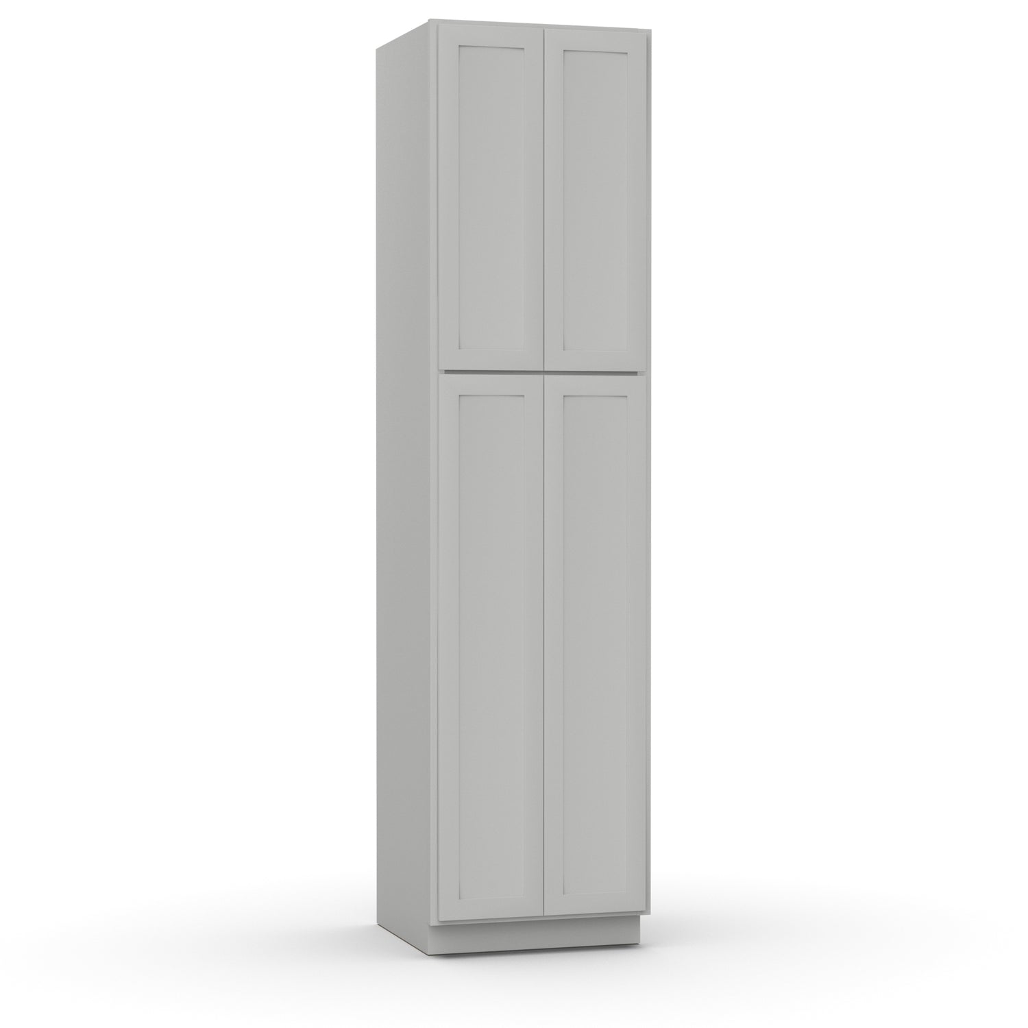 Liberty Shaker Ashen - 24 Inch Double Door Pantry Tall Cabinet - 24" Width x 96" Height x 24" Depth