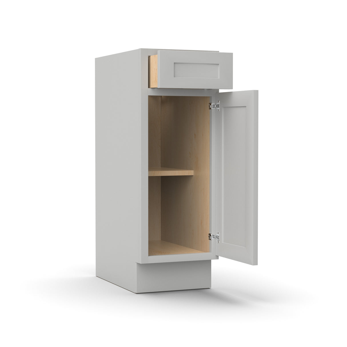 Liberty Shaker Ashen - 12 Inch Vanity Base Cabinet - 12" Width x 34.5" Height x 21" Depth