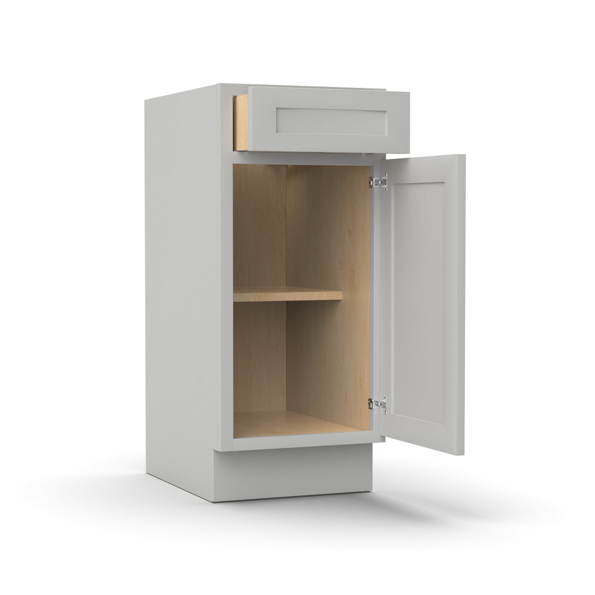 Liberty Shaker Ashen - 15 Inch Vanity Base Cabinet - 15" Width x 34.5" Height x 21" Depth