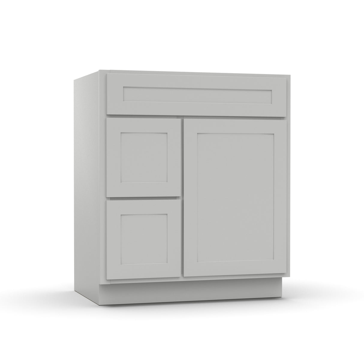 Liberty Shaker Ashen - 30 Inch Vanity Sink Drawer Base Cabinet - 30" Width x 34.5" Height x 21" Depth