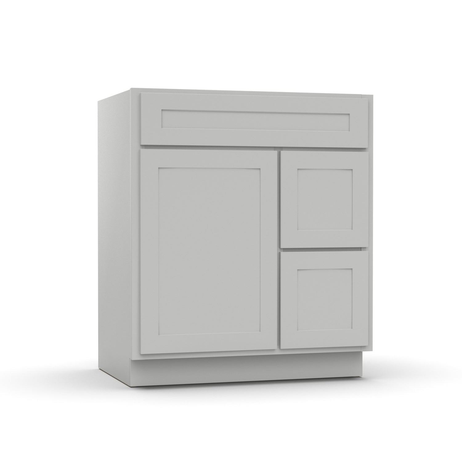 Liberty Shaker Ashen - 30 Inch Vanity Sink Drawer Base Cabinet - 30" Width x 34.5" Height x 21" Depth