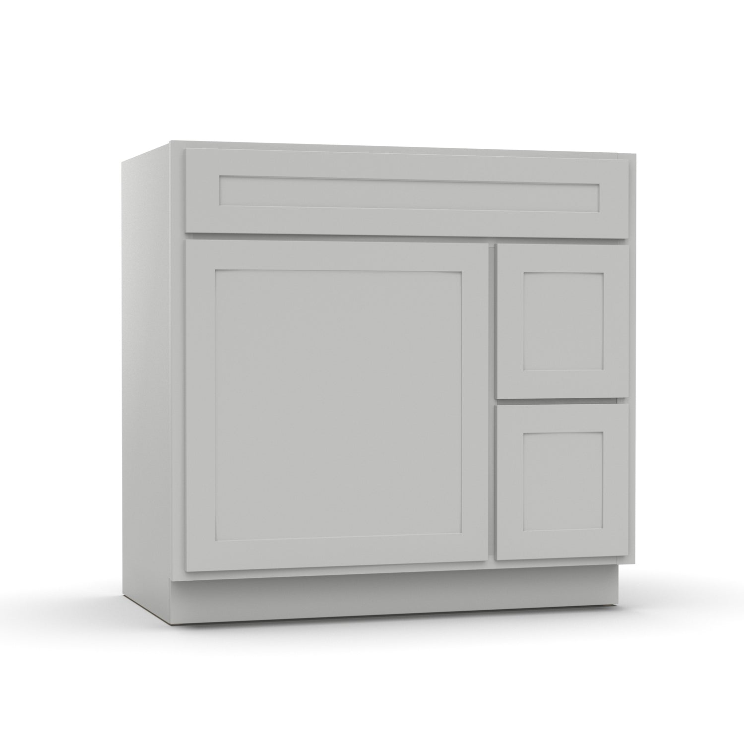 Liberty Shaker Ashen - 36 Inch Vanity Sink Drawer Base Cabinet - 36" Width x 34.5" Height x 21" Depth