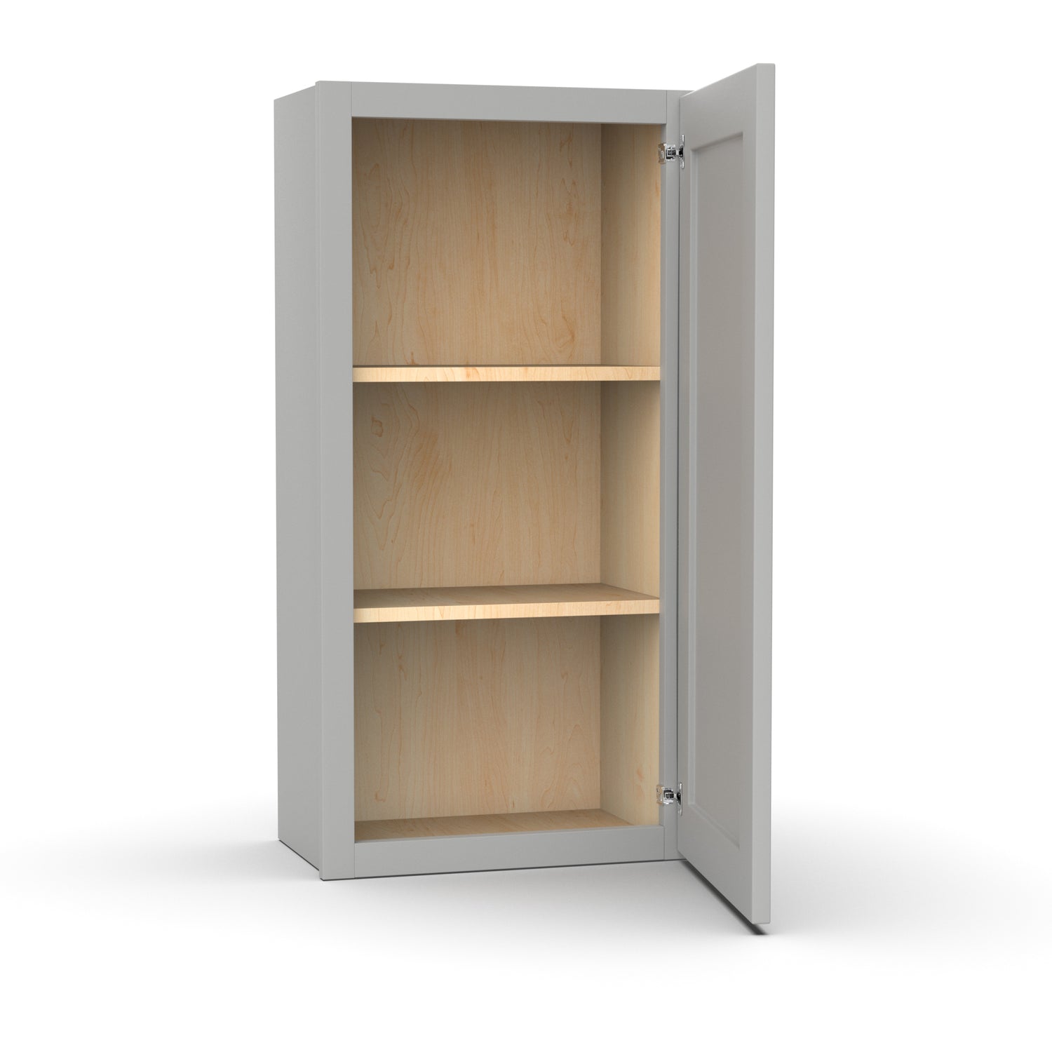 Liberty Shaker Ashen - 18 Inch Height Single Door Wall Cabinet - 18" Width x 36" Height x 12" Depth