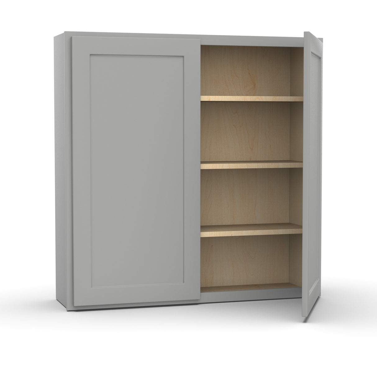 Liberty Shaker Ashen - 42 Inch Height Double Door Wall Cabinet - 42" Width x 42" Height x 12" Depth