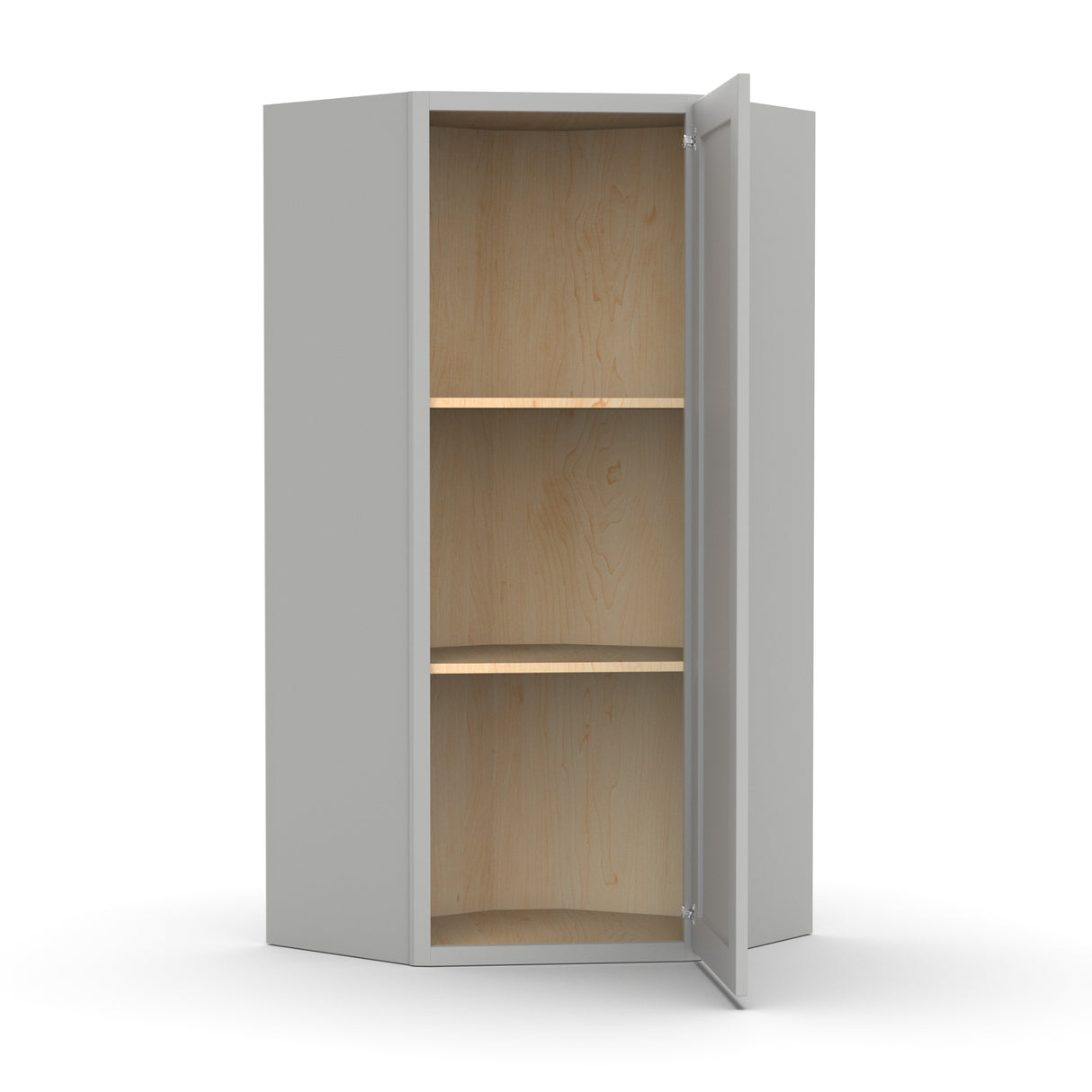 Liberty Shaker Ashen - 24 Inch Diagonal Corner Wall Cabinet - 24" Width x 36" Height x 12" Depth