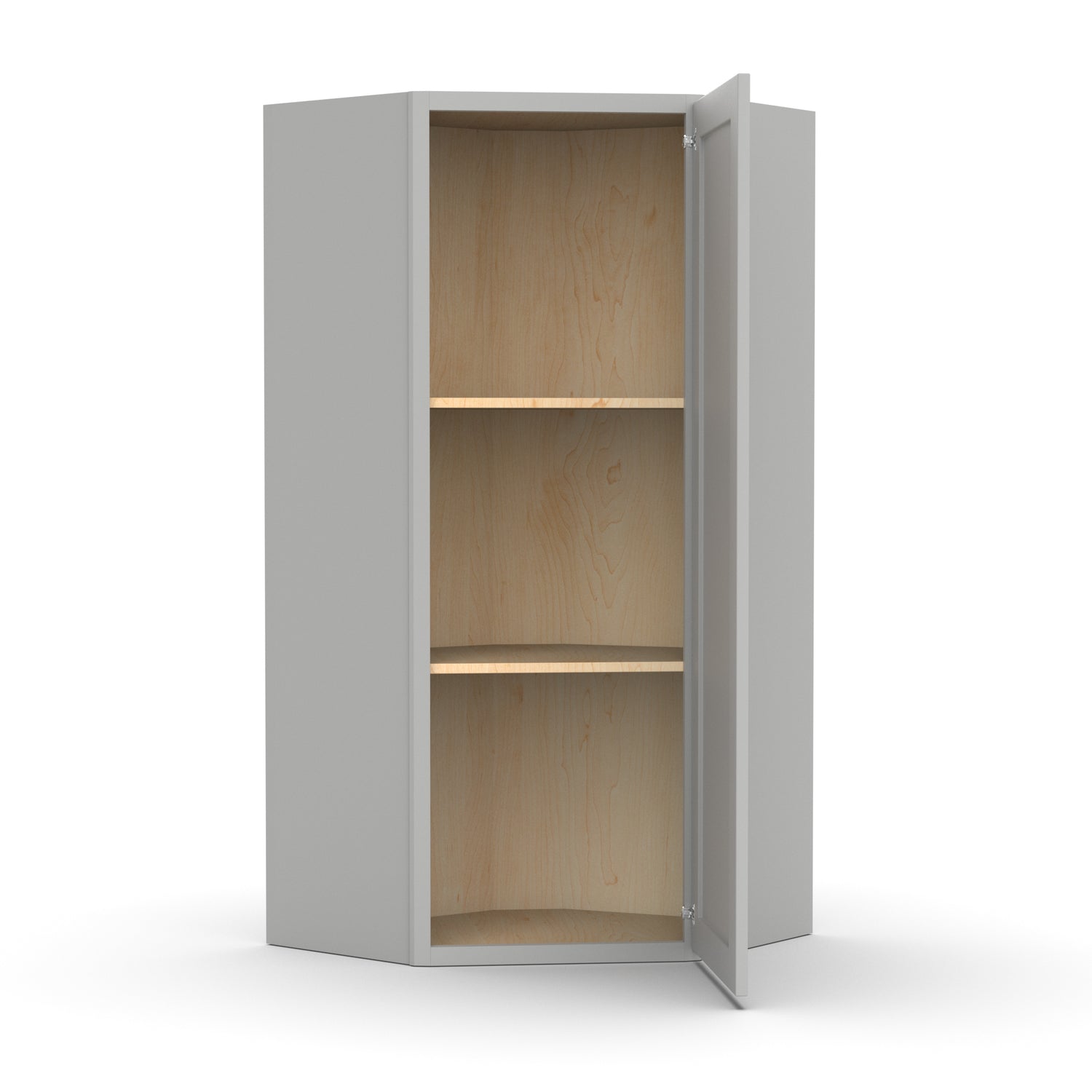 Liberty Shaker Ashen - 24 Inch Diagonal Corner Wall Cabinet - 24" Width x 36" Height x 12" Depth