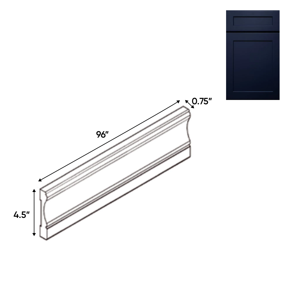 Liberty Shaker Blue - 0.75 Inch Base Molding Accessories - .75" Width x 4.5" Height x 96" Depth