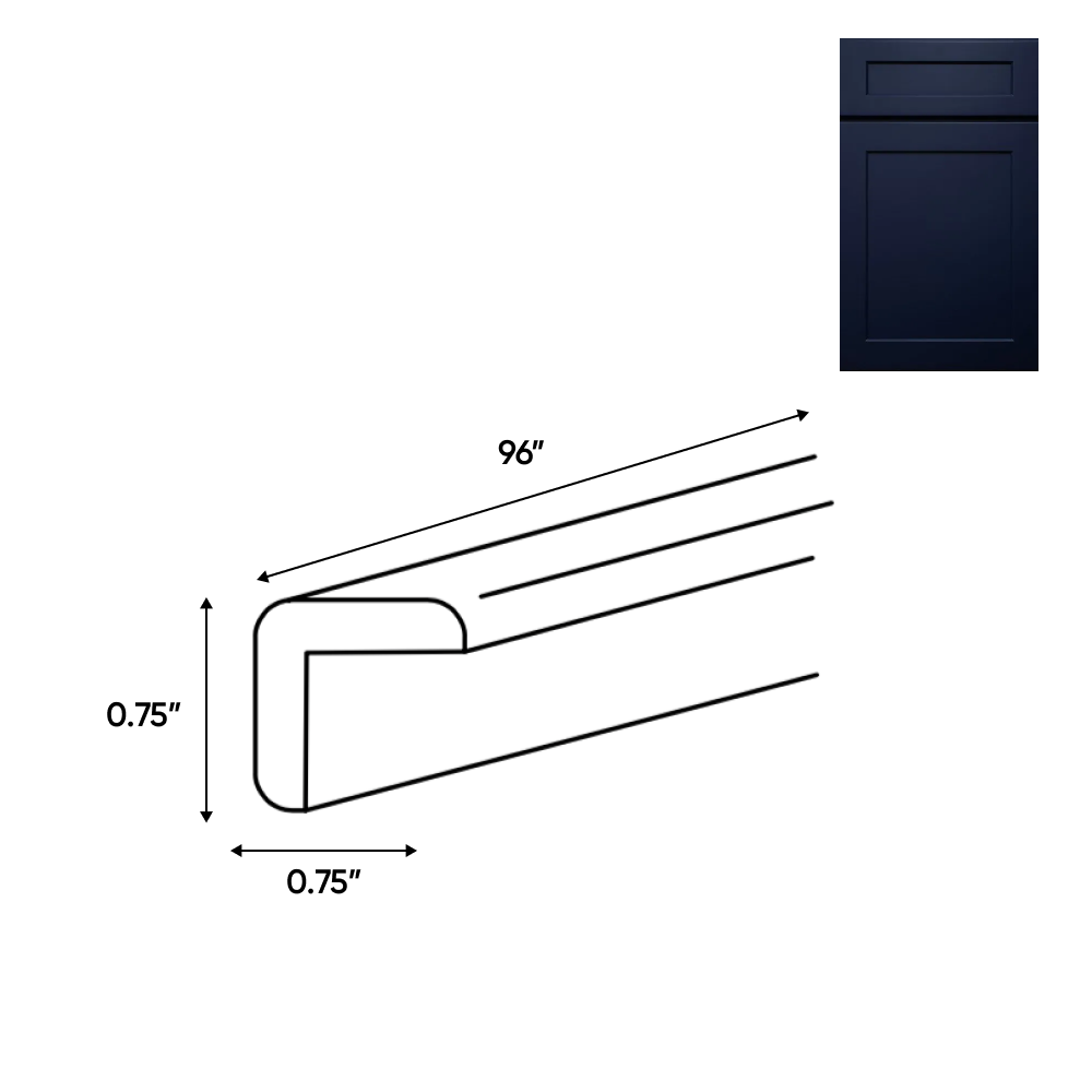 Liberty Shaker Blue - 0.75 Inch Trims Accessories - .75" Width x .75" Height x 96" Depth