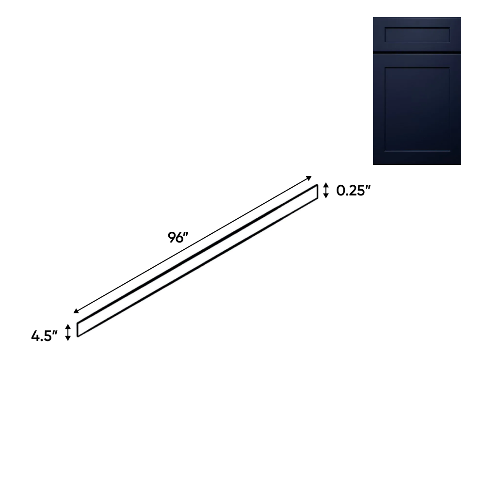 Liberty Shaker Blue - 96 Inch Toe Kick Accessories - 96" Width x 4.5" Height x 0.25" Depth