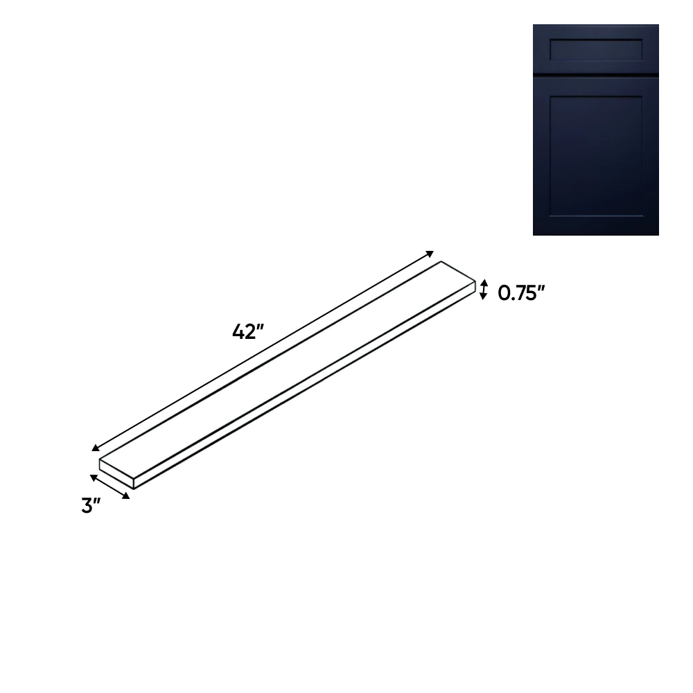 Liberty Shaker Blue - 3 Inch Wall Fillers Accessories - 3" Width x 42" Height x .75" Depth