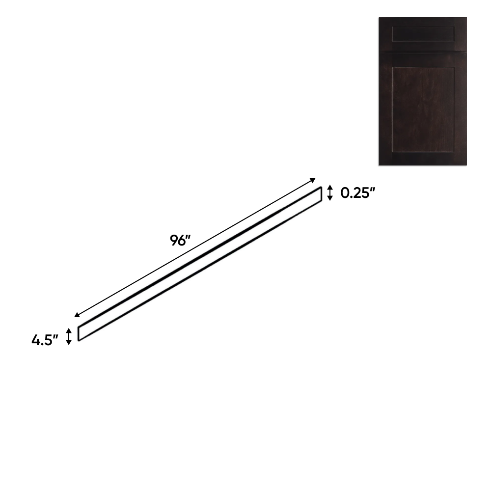 Liberty Shaker Espresso - 96 Inch Toe Kick Accessories - 96" Width x 4.5" Height x 0.25" Depth