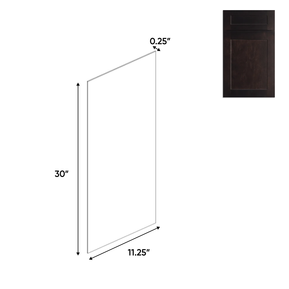 Liberty Shaker Espresso - 11.25 Inch Side Finished Skins Accessories - 11.25" Width x 30" Height x .25" Depth