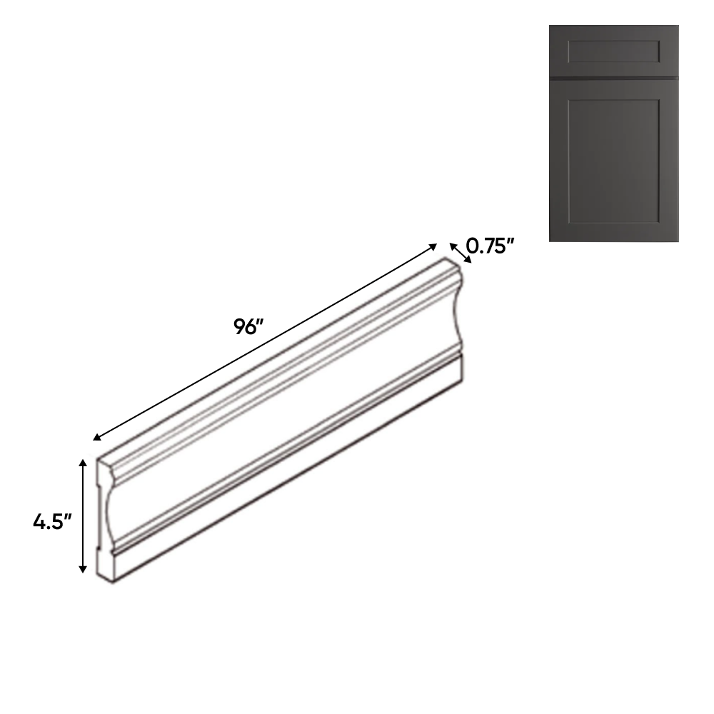 Liberty Shaker Grey - 0.75 Inch Base Molding Accessories - .75" Width x 4.5" Height x 96" Depth
