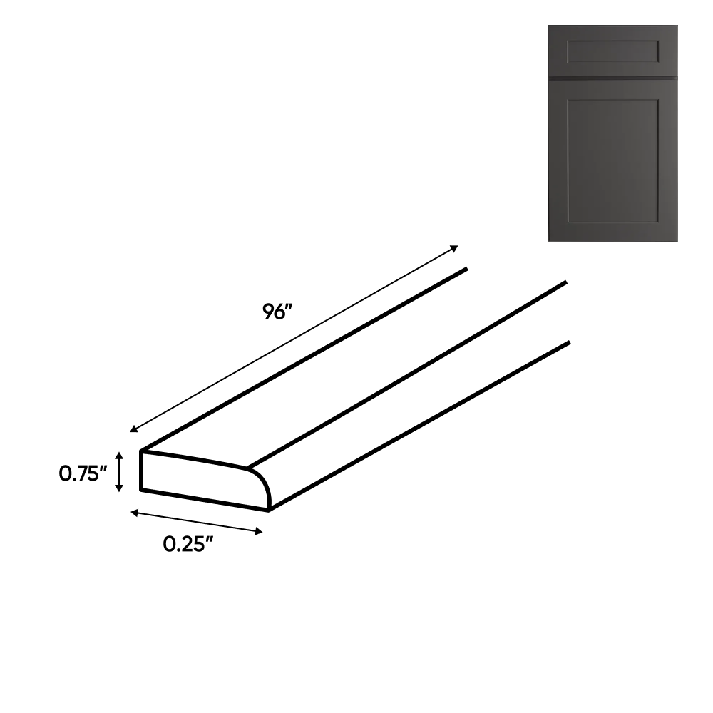 Liberty Shaker Grey - 0.25 Inch Trims Accessories - .25" Width x .75" Height x 96" Depth