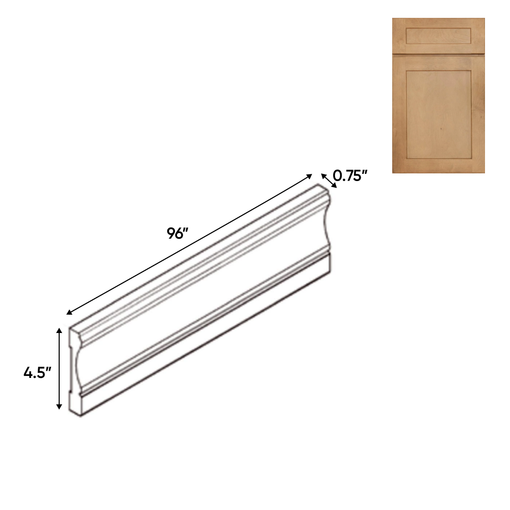 Liberty Shaker Karamel - 0.75 Inch Base Molding Accessories - .75" Width x 4.5" Height x 96" Depth