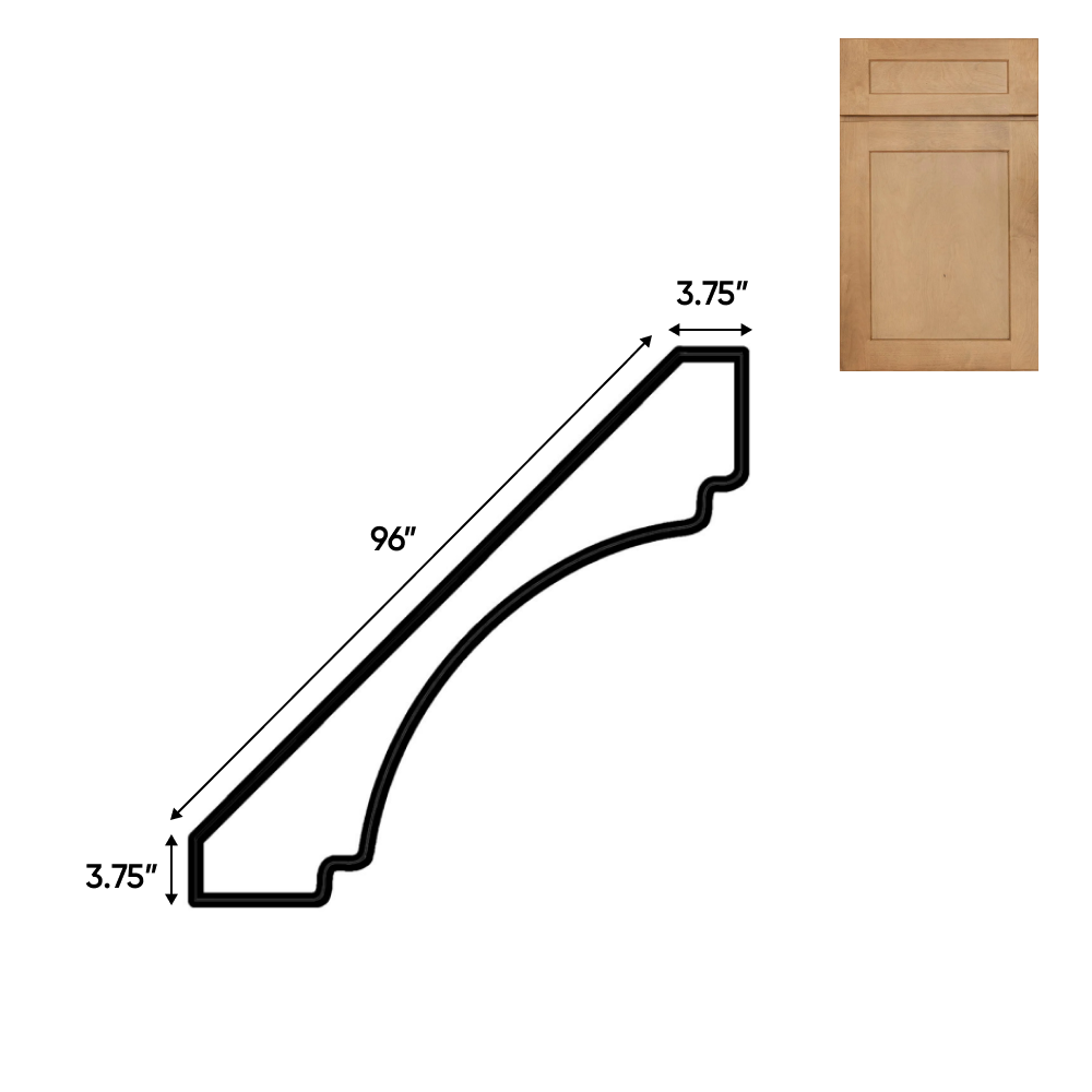 Liberty Shaker Karamel - 3.75 Inch Crown Moldings Accessories - 3.75" Width x 3.75" Height x 96" Depth