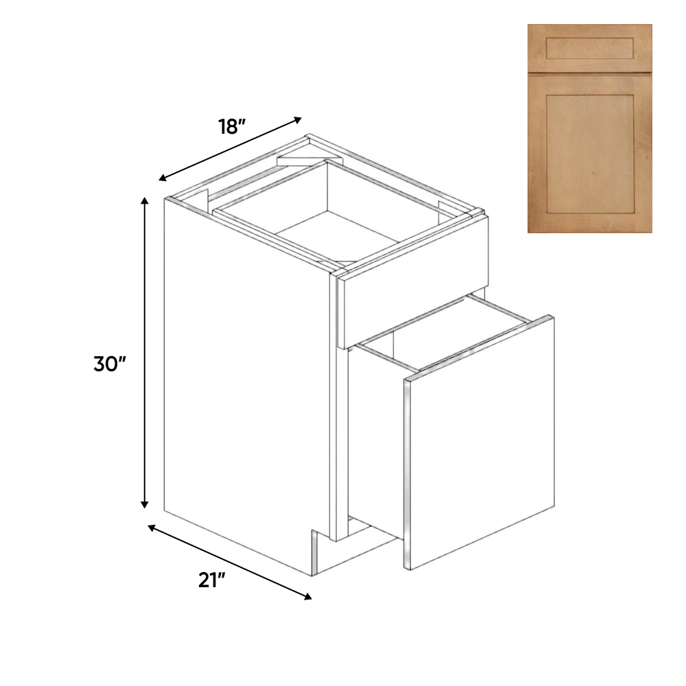Liberty Shaker Karamel - 18 Inch File Drawer Base Cabinet - 18" Width x 30" Height x 21" Depth