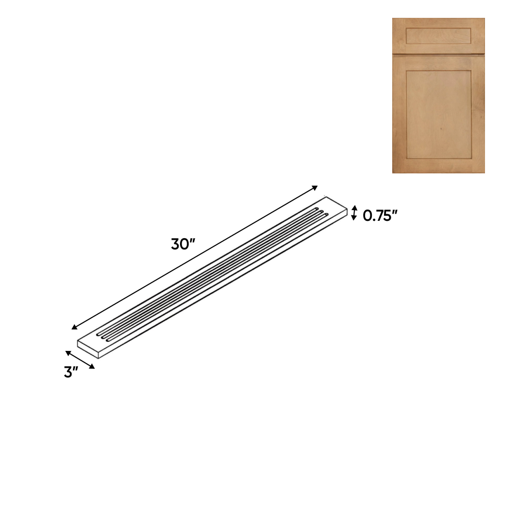 Liberty Shaker Karamel - 3 Inch Flutted Wall Fillers Accessories - 3" Width x 30" Height x .75" Depth