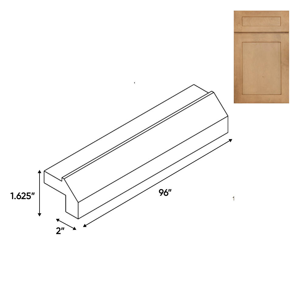 Liberty Shaker Karamel - 2 Inch Trims Accessories - 2" Width x 1.625" Height x 96" Depth