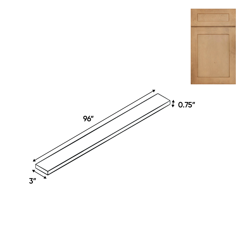 Liberty Shaker Karamel - 3 Inch Wall Fillers Accessories - 3" Width x 96" Height x .75" Depth