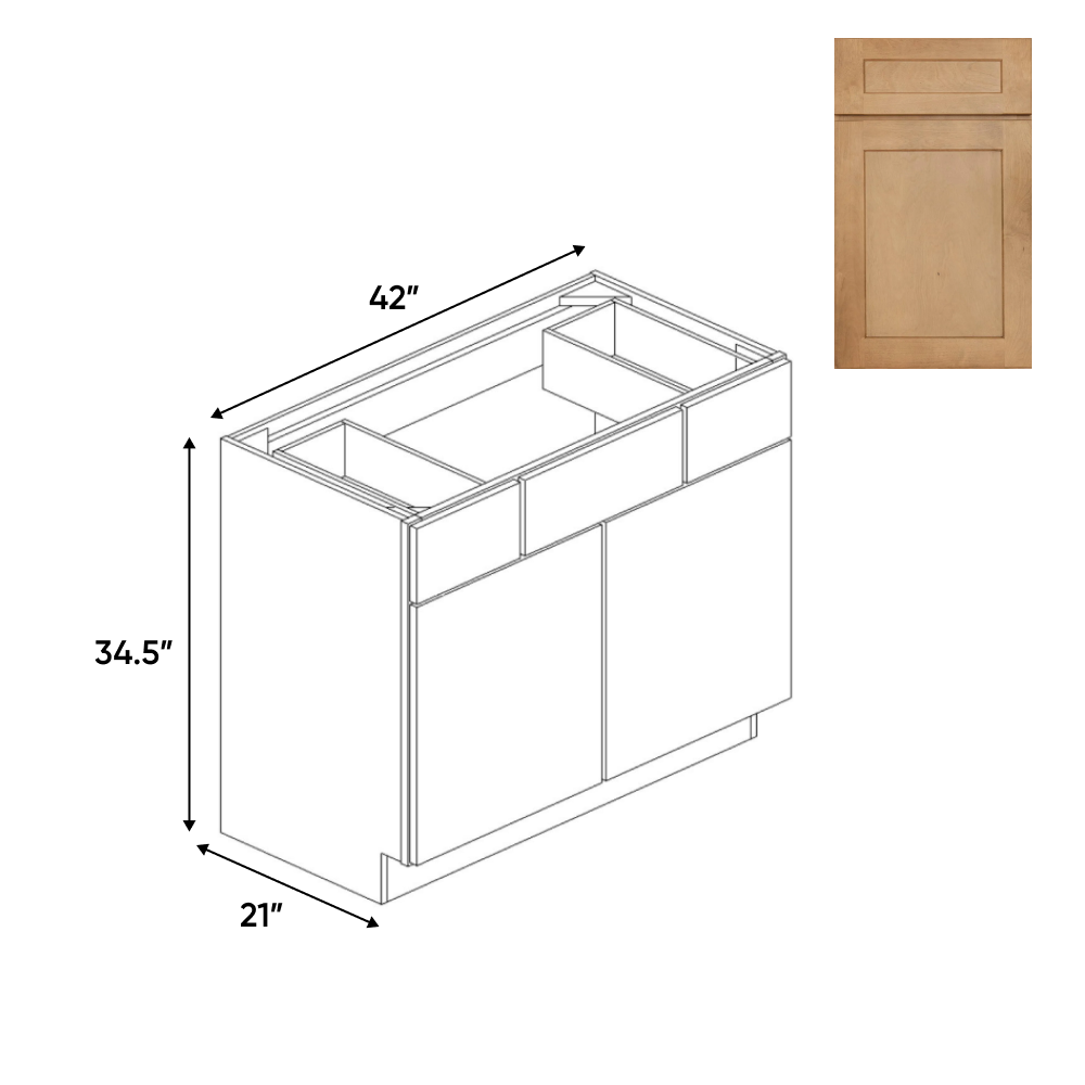 Liberty Shaker Karamel - 42 Inch Vanity Consoles Cabinet - 42" Width x 34.5" Height x 21" Depth