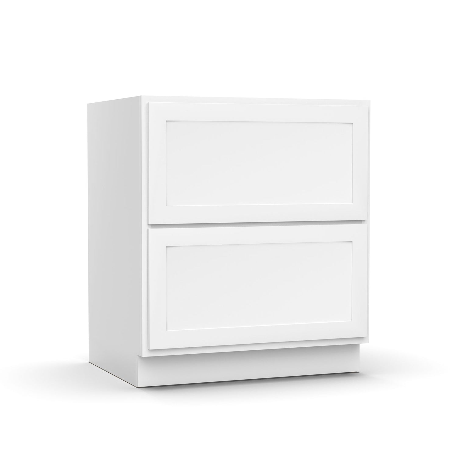 Liberty Shaker White - 30 Inch Double Drawer Base Cabinet - 30" Width x 34.5" Height x 24" Depth