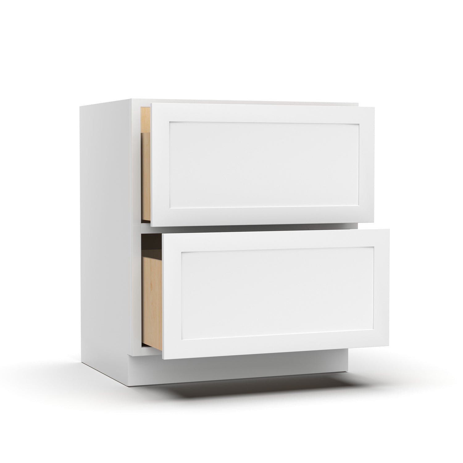 Liberty Shaker White - 30 Inch Double Drawer Base Cabinet - 30" Width x 34.5" Height x 24" Depth