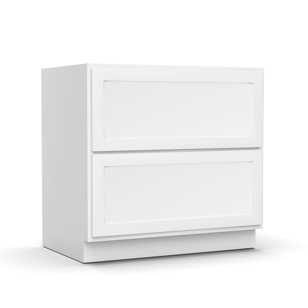 Liberty Shaker White - 36 Inch Double Drawer Base Cabinet - 36" Width x 34.5" Height x 24" Depth