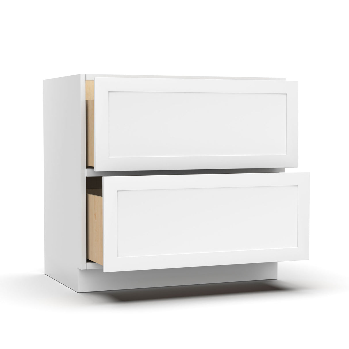 Liberty Shaker White - 36 Inch Double Drawer Base Cabinet - 36" Width x 34.5" Height x 24" Depth