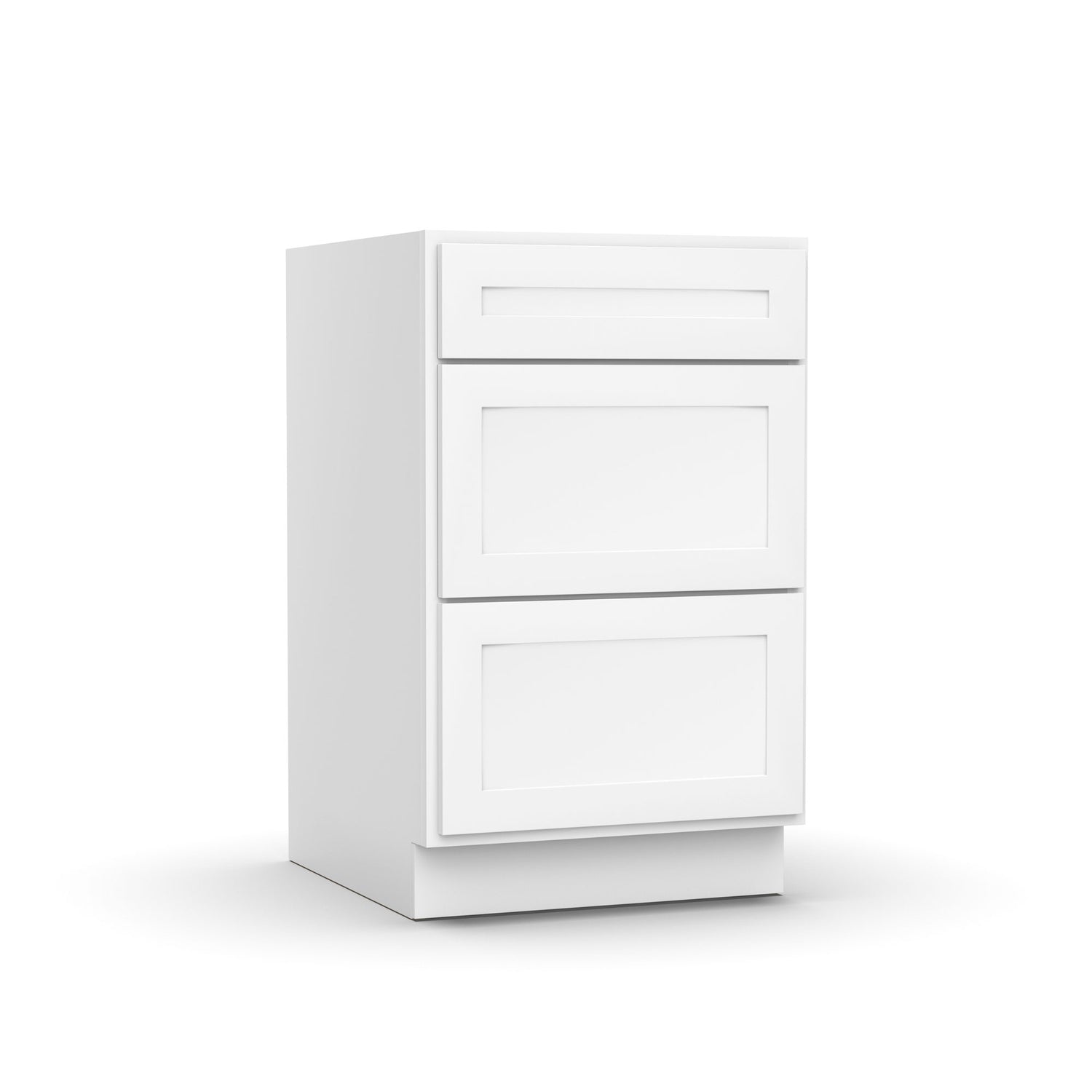 Liberty Shaker White - 21 Inch Three Drawer Base Cabinet - 21" Width x 34.5" Height x 24" Depth