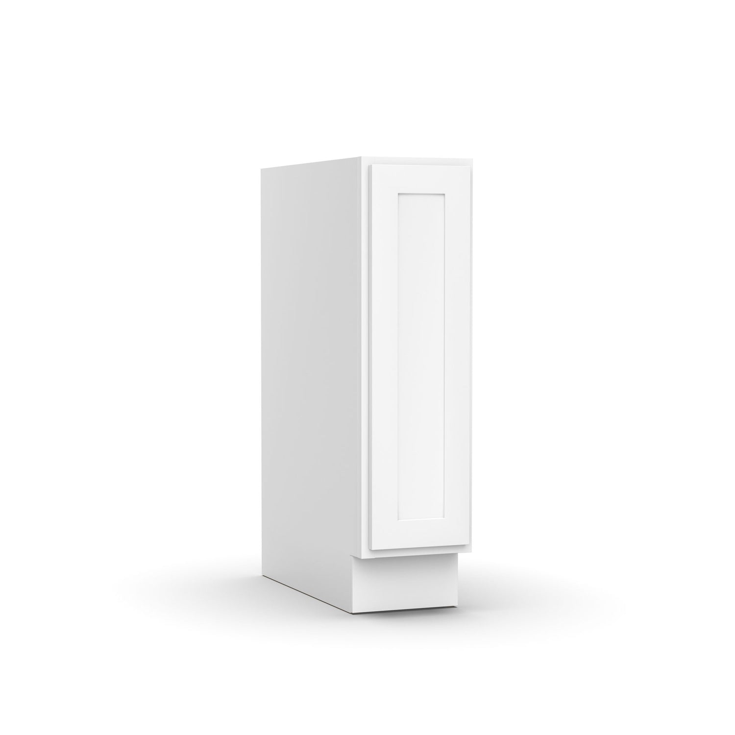 Liberty Shaker White - 9 Inch Full Height Single Door Base Cabinet - 09" Width x 34.5" Height x 24" Depth