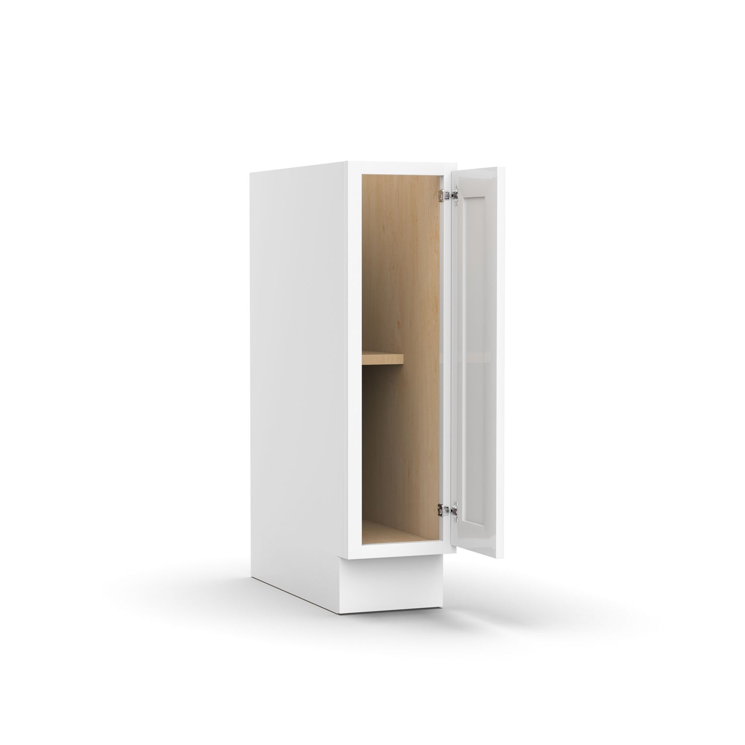 Liberty Shaker White - 9 Inch Full Height Single Door Base Cabinet - 09" Width x 34.5" Height x 24" Depth