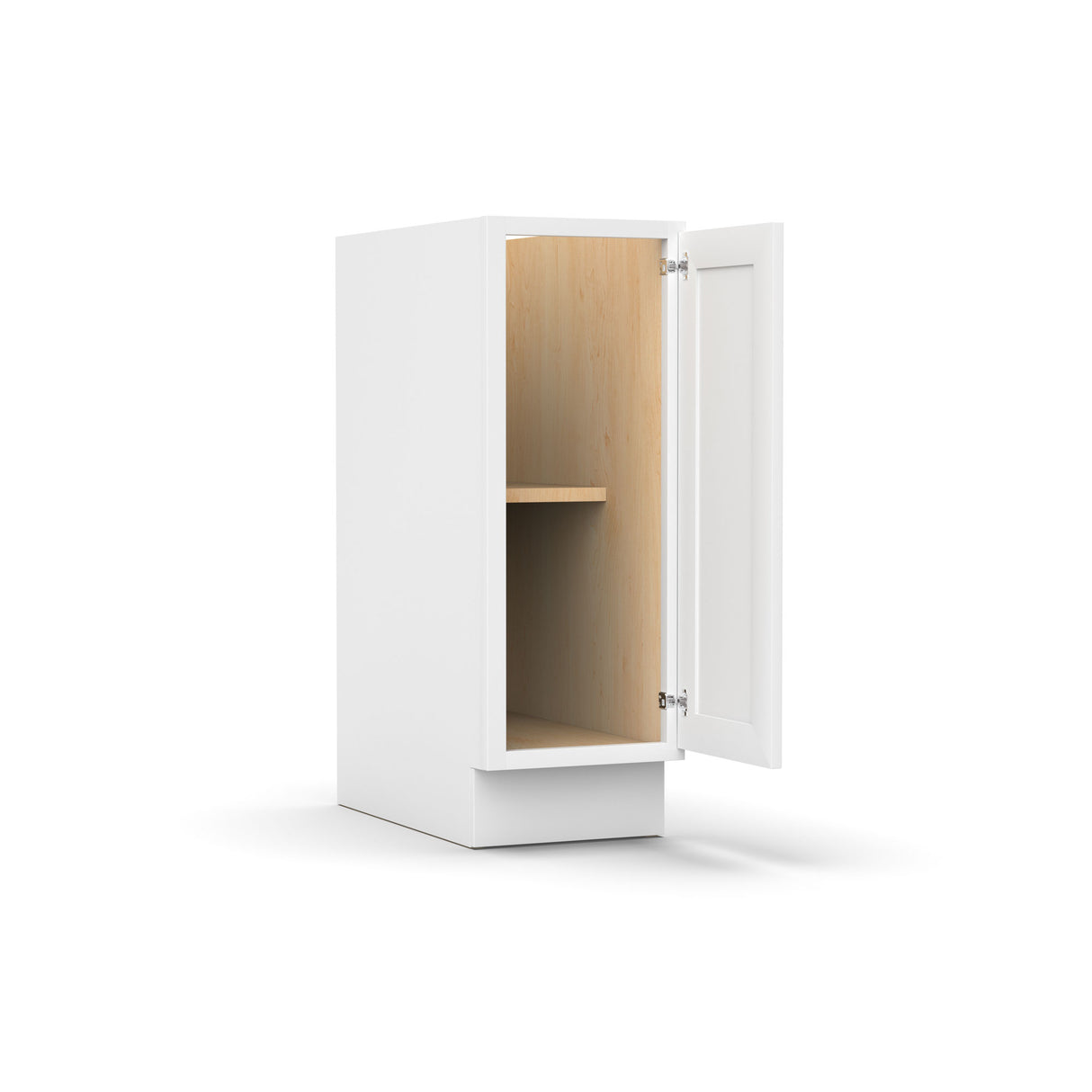 Liberty Shaker White - 12 Inch Full Height Single Door Base Cabinet - 12" Width x 34.5" Height x 24" Depth
