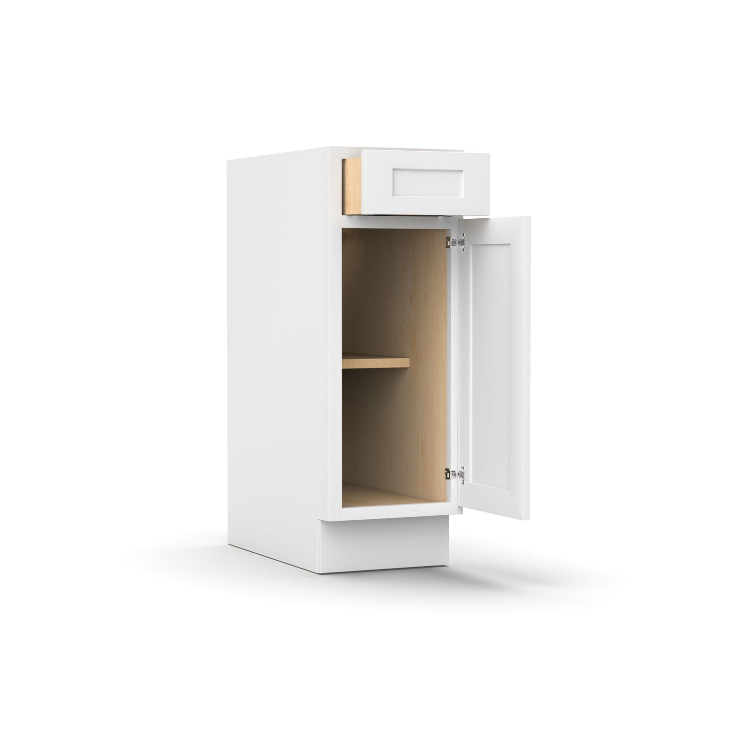 Liberty Shaker White - 12 Inch Single Door Base Cabinet - 12" Width x 34.5" Height x 24" Depth