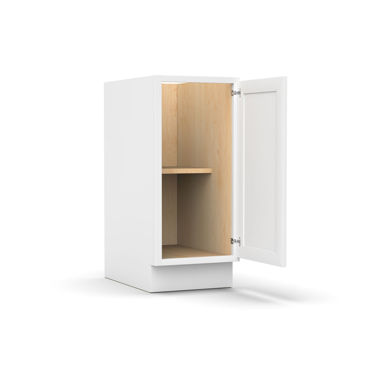 Liberty Shaker White - 15 Inch Full Height Single Door Base Cabinet - 15" Width x 34.5" Height x 24" Depth