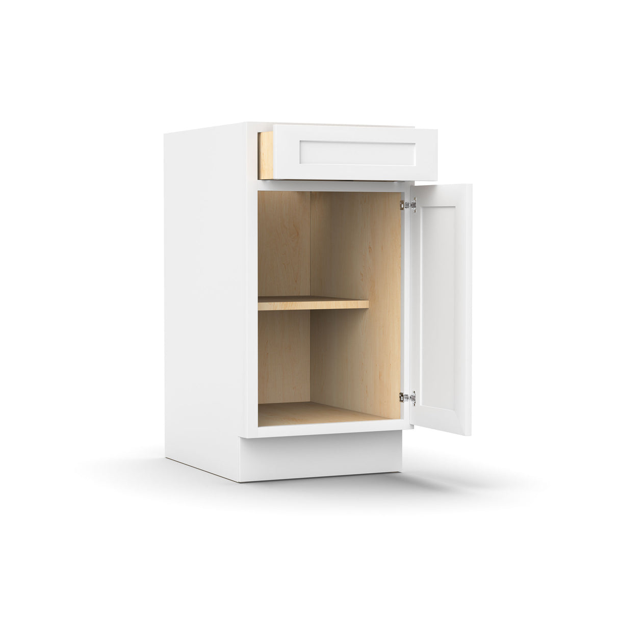 Liberty Shaker White - 18 Inch Single Door Base Cabinet - 18" Width x 34.5" Height x 24" Depth