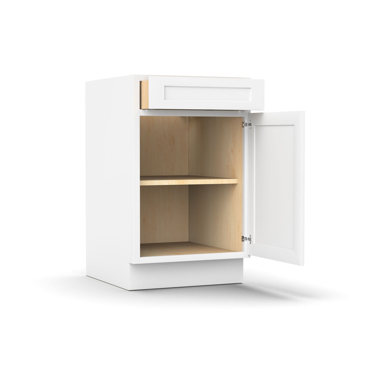 Liberty Shaker White - 21 Inch Single Door Base Cabinet - 21" Width x 34.5" Height x 24" Depth