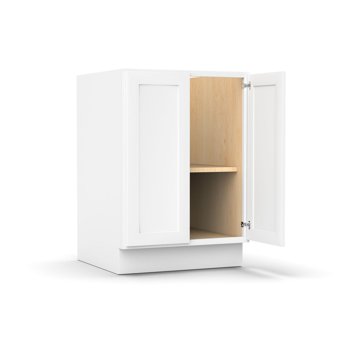 Liberty Shaker White - 24 Inch Full Height Double Door Base Cabinet - 24" Width x 34.5" Height x 24" Depth