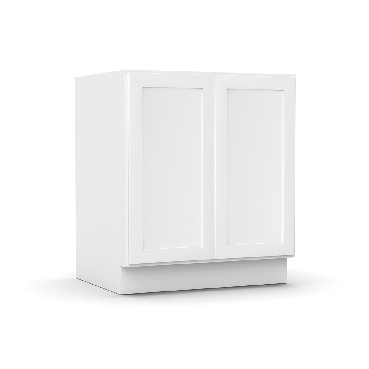 Liberty Shaker White - 30 Inch Full Height Double Door Base Cabinet - 30" Width x 34.5" Height x 24" Depth